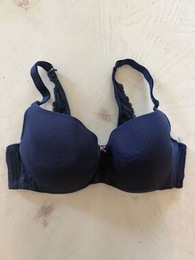 Cacique Navy Lace-Back Padded Bra 38DD